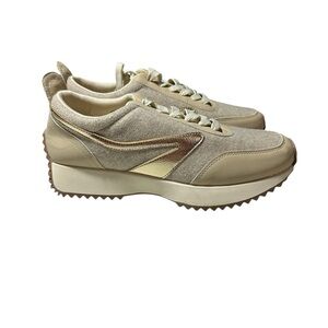 Dolce Vita Boss Women's Sneakers in Cream and Gold size 9.5